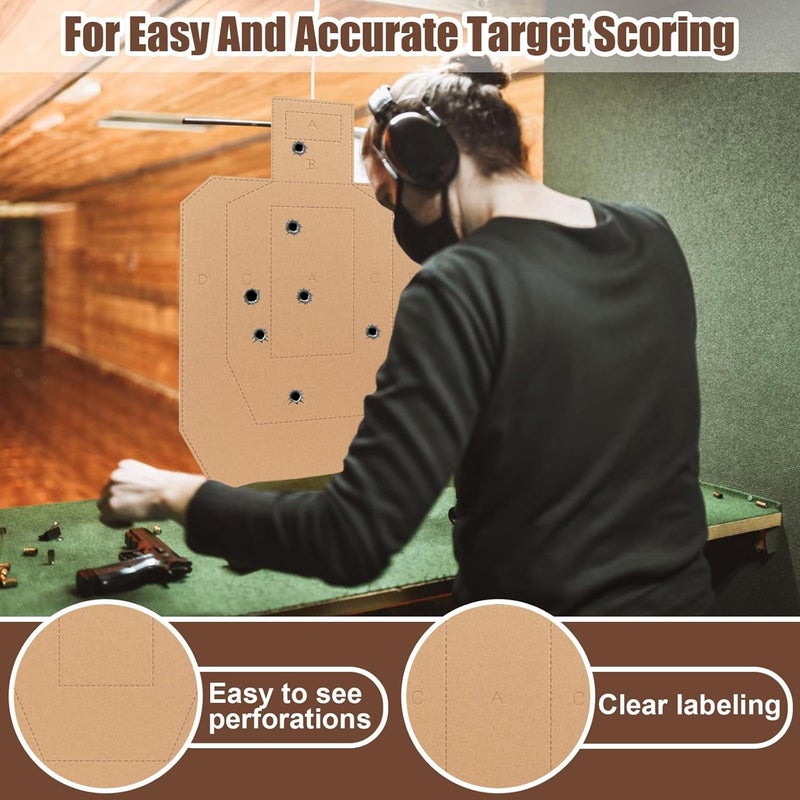 Acostop 30"x18" 2mm Thicken Cardboard Silhouette Shooting Targets - 20/30/50 Pcs Tactical Targets for Shooting Range Practice Competitions Self-Defense Training - Image 3
